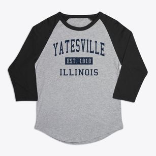 Yatesville Illinois Classic Established Premium Baseball Tee