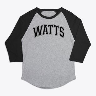 Watts Elementary School Varsity Arch Premium Baseball Tee
