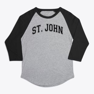 Saint John Lutheran School Varsity Arch Premium Baseball Tee