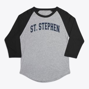 St Stephen Parish Varsity Arch Premium Baseball Tee