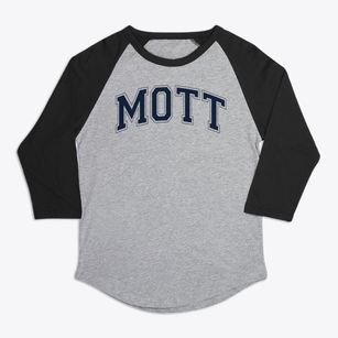 Mott Adult High School Varsity Arch Premium Baseball Tee