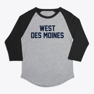 West Des Moines Iowa Classic Block Premium Baseball Tee