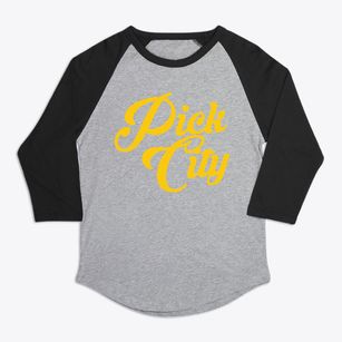 Pick City North Dakota Vintage Team Premium Baseball Tee