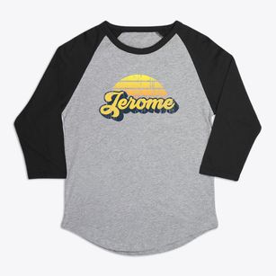 Jerome Illinois Sublime Sunset Premium Baseball Tee