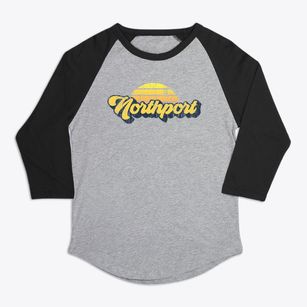 Northport Michigan Sublime Sunset Premium Baseball Tee