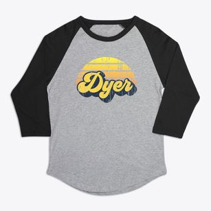 Dyer Indiana Sublime Sunset Premium Baseball Tee