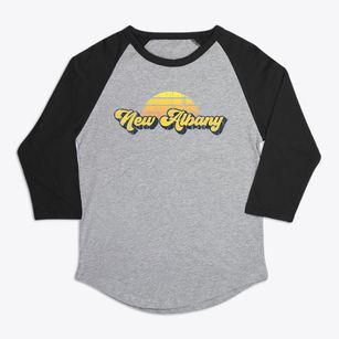 New Albany Ohio Sublime Sunset Premium Baseball Tee