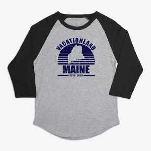  Maine Sunset Premium Baseball Tee