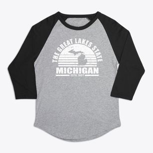  Michigan Sunset Premium Baseball Tee