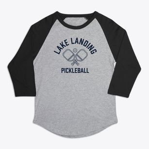 Lake Landing North Carolina Pickleball Premium Baseball Tee