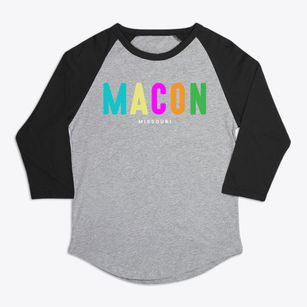 Macon Missouri Color Pop Premium Baseball Tee