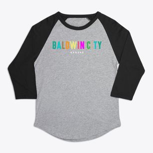 Baldwin City Kansas Color Pop Premium Baseball Tee