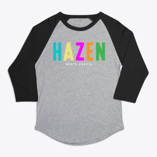 Hazen North Dakota Color Pop Premium Baseball Tee