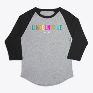 Lincolnville Maine Color Pop Premium Baseball Tee
