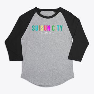 Suisun City California Color Pop Premium Baseball Tee