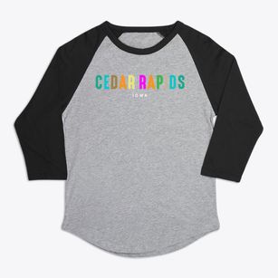 Cedar Rapids Iowa Color Pop Premium Baseball Tee