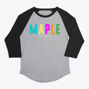 Maple Wisconsin Color Pop Premium Baseball Tee