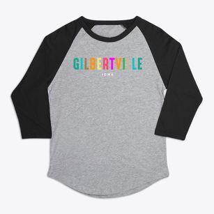 Gilbertville Iowa Color Pop Premium Baseball Tee