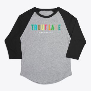 Trout Lake Washington Color Pop Premium Baseball Tee