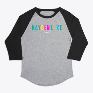 Hayden Lake Idaho Color Pop Premium Baseball Tee