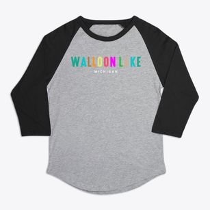 Walloon Lake Michigan Color Pop Premium Baseball Tee