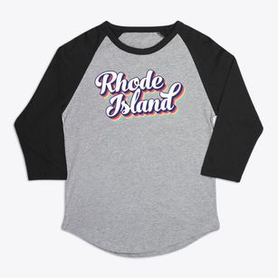  Rhode Island Retro Candy Vibes Premium Baseball Tee