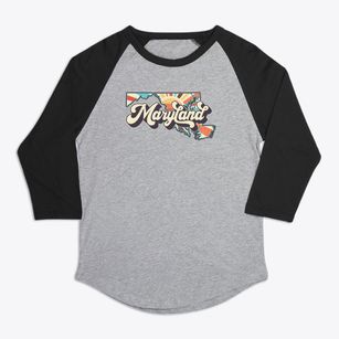  Maryland Retro Art Premium Baseball Tee