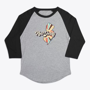  New Jersey Retro Art Premium Baseball Tee