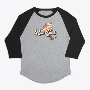  New York Retro Art Premium Baseball Tee