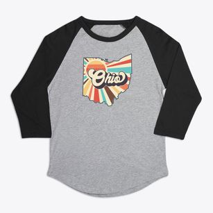  Ohio Retro Art Premium Baseball Tee