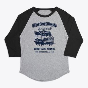   Big Worms Ice Cream Premium Baseball Tee