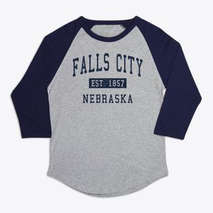 Falls City Nebraska Classic Established Premium Baseball Tee