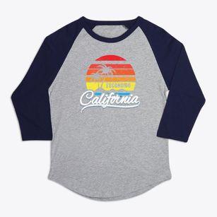 Escondido California Palm Tree Sunset Premium Baseball Tee