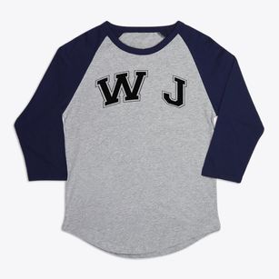 W J Christian School Varsity Arch Premium Baseball Tee