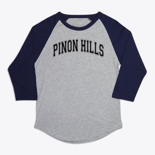 Pinon Hills Elementary School Varsity Arch Premium Baseball Tee