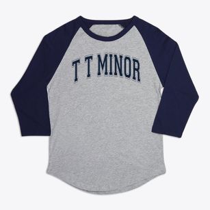 T T Minor Elementary School Varsity Arch Premium Baseball Tee