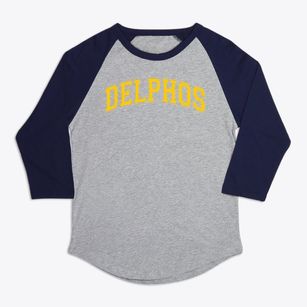 Delphos Attendance Center Varsity Arch Premium Baseball Tee
