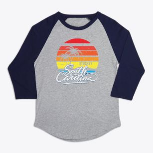 Stuckey South Carolina Palm Tree Sunset Premium Baseball Tee