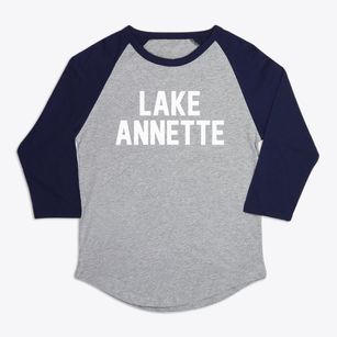 Lake Annette Missouri Classic Block Premium Baseball Tee
