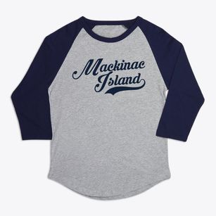 Mackinac Island Michigan Vintage Team Premium Baseball Tee