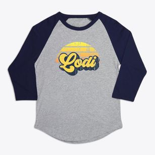 Lodi Wisconsin Sublime Sunset Premium Baseball Tee