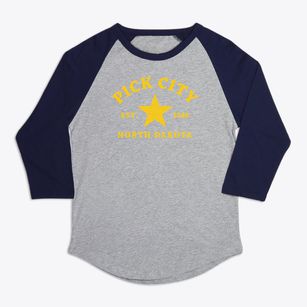 Pick City North Dakota Star Premium Baseball Tee