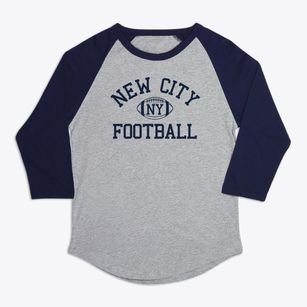 New City New York Football Premium Baseball Tee