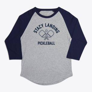 Stacy Landing Louisiana Pickleball Premium Baseball Tee