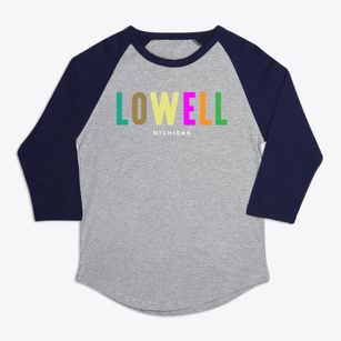 Lowell Michigan Color Pop Premium Baseball Tee