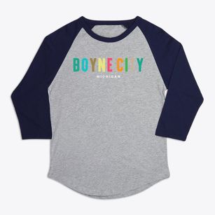 Boyne City Michigan Color Pop Premium Baseball Tee