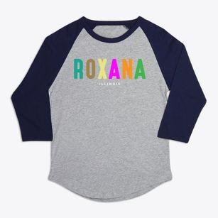 Roxana Illinois Color Pop Premium Baseball Tee