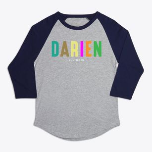 Darien Illinois Color Pop Premium Baseball Tee