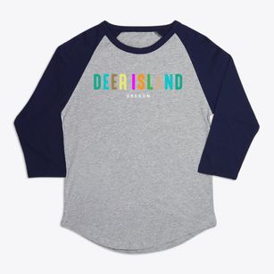 Deer Island Oregon Color Pop Premium Baseball Tee