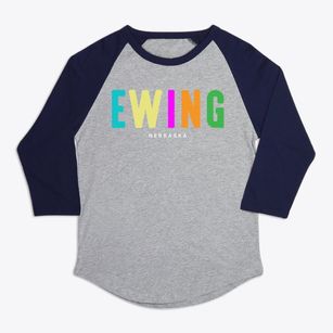 Ewing Nebraska Color Pop Premium Baseball Tee